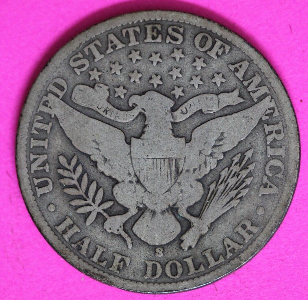 1908 S Barber Liberty Half Dollar Scarce Semi Key Date Coin San Francisco 156