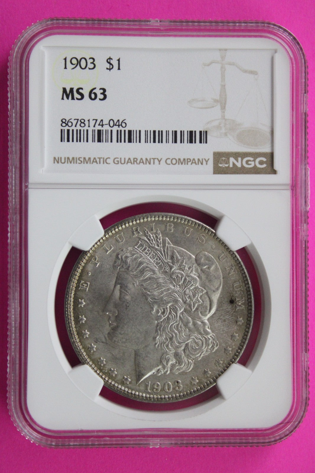 1903 P MS 63 Liberty Morgan Silver Dollar NGC Certified Graded Authentic 861