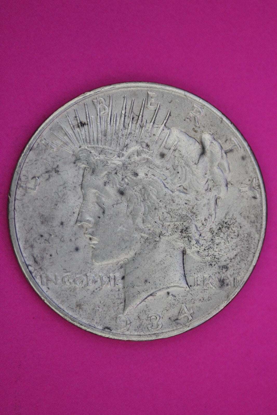 1934 D Liberty Peace Silver Dollar Scarce Semi Key Date Coin Denver 105