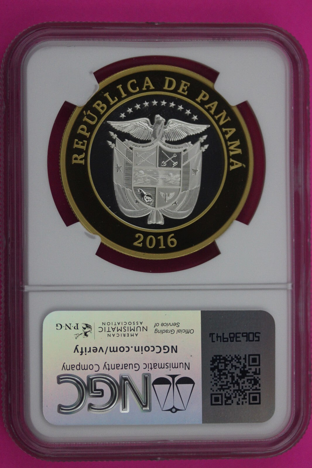 2016 PF 69 Gilt Panama Proof 20 Balboas Canal 1rst Ship 100 Anniversary NGC 192