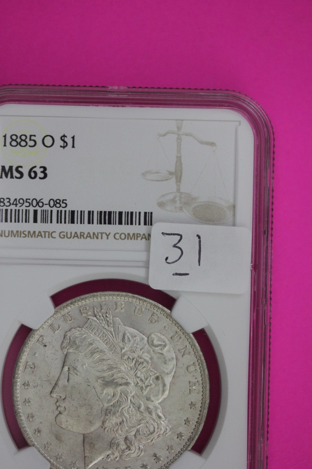 1885 O MS 63 Liberty Morgan Silver Dollar NGC Certified Graded Authentic 31