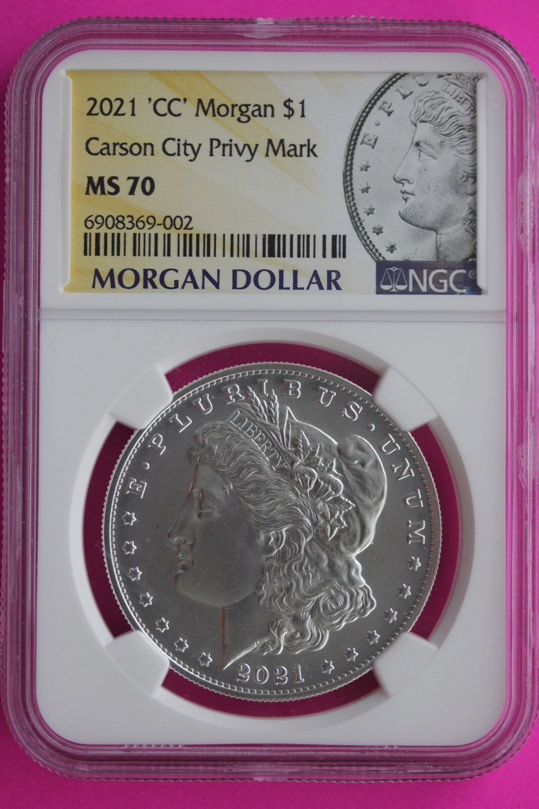 Rare 2021 CC MS 70 Carson City Privy Mark Morgan Silver Dollar NGC Certified 872
