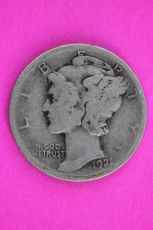Key Date 1921 D Mercury Winged Liberty Dime Silver You Get Same Coin In Pics 34
