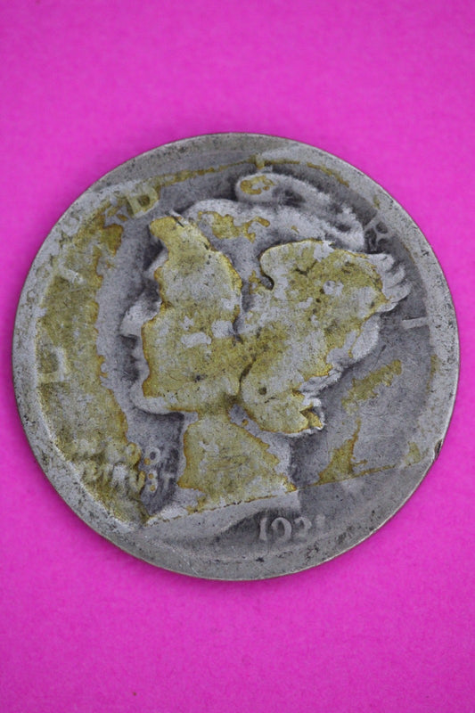 1921 P Mercury Liberty Dime Silver Coin Guaranteed Genuine American Seller 2554