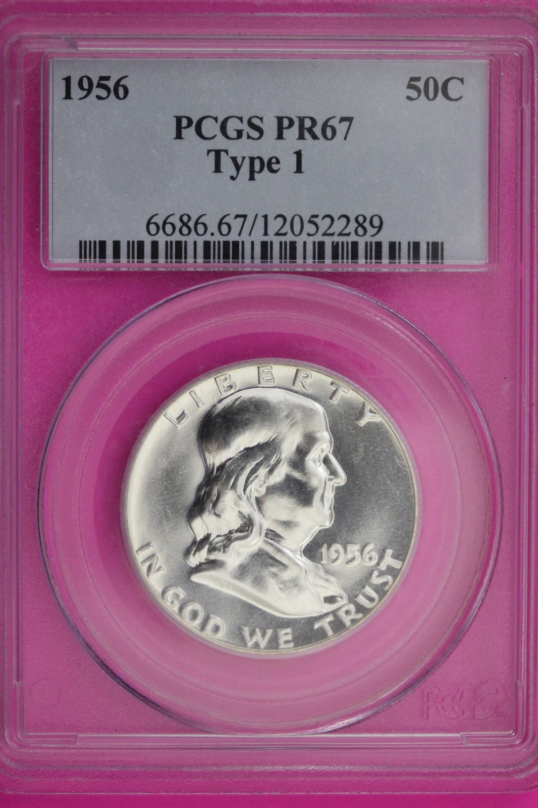 1956 PR 67 Type 1 Ben Franklin Half Dollar PCGS Graded Certified Authentic 61