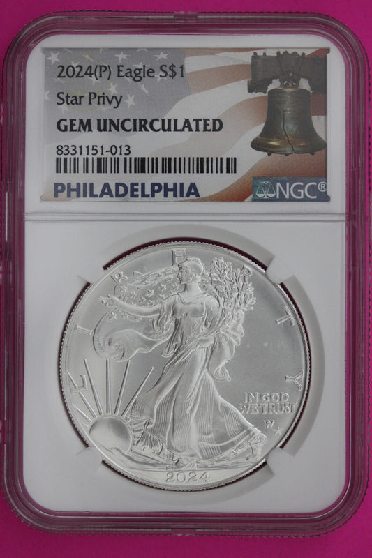 2024 (P) Star Privy Silver Eagle Coin 1 OZ .999 NGC Certified Graded Slab 522