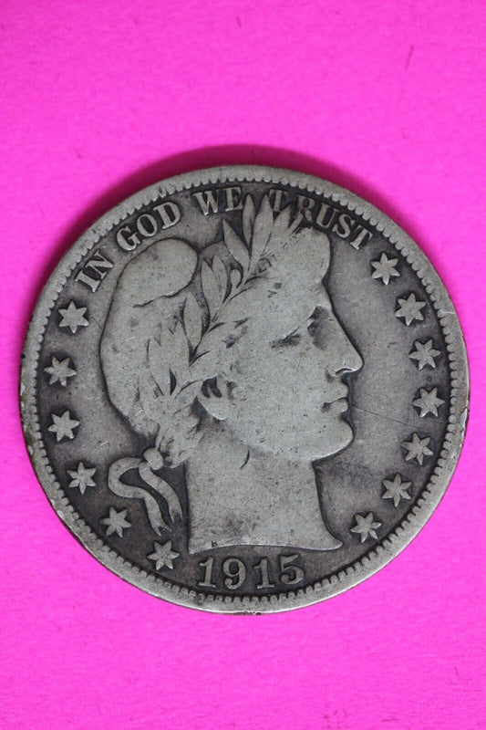 1915 S Barber Liberty Half Dollar Scarce Semi Key Date Coin San Francisco 12