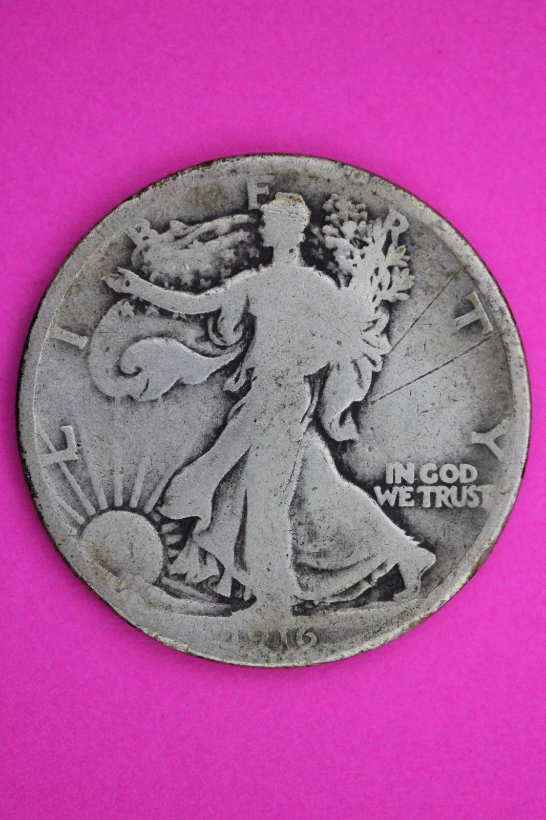 1916 P Walking Liberty Silver Half Dollar Guaranteed Authentic Genuine Coin 2319