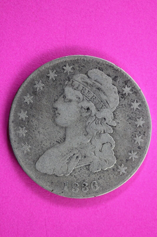 1836 Capped Bust Half Dollar Exact Coin In Pics Silver Rare Semi Key Date 33