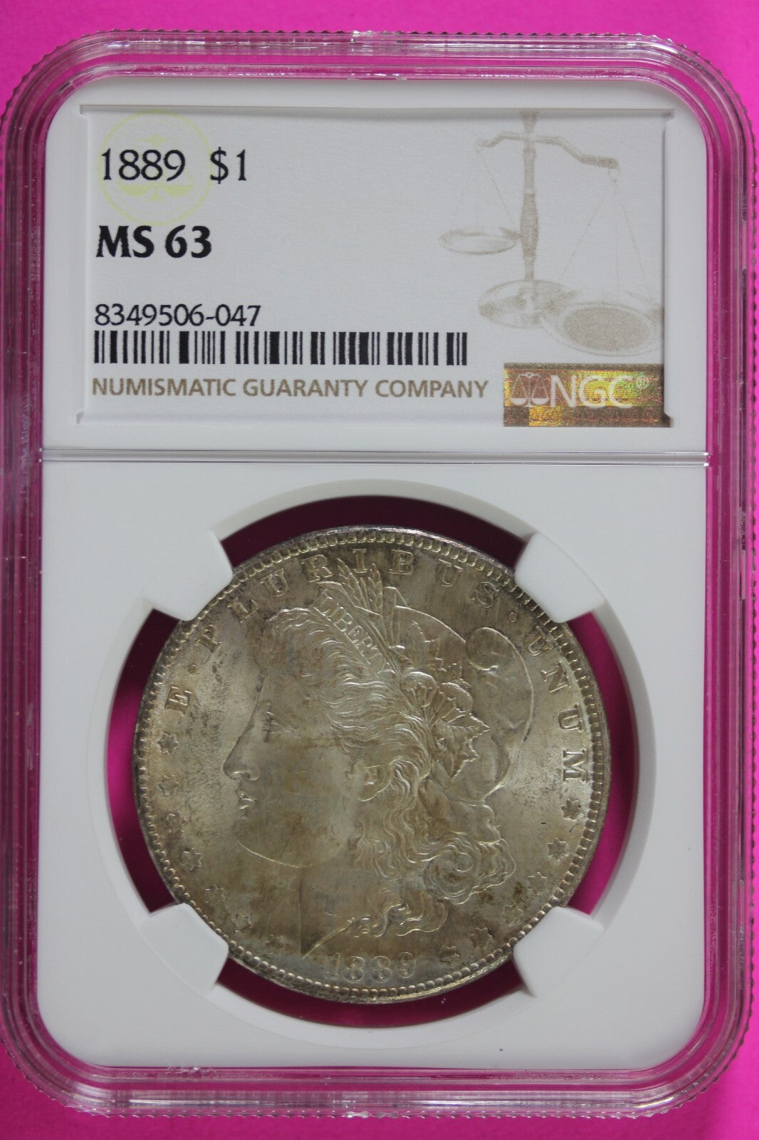 1889 P MS 63 Liberty Morgan Silver Dollar NGC Certified Graded Authentic 653