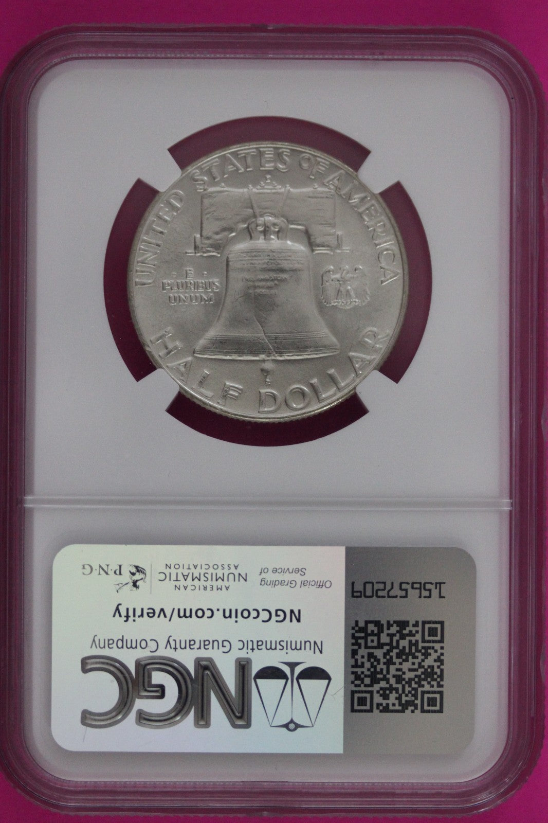 1954 D MS 64 Full Bell Lines Ben Franklin Silver Half Dollar NGC FBL Slab 89