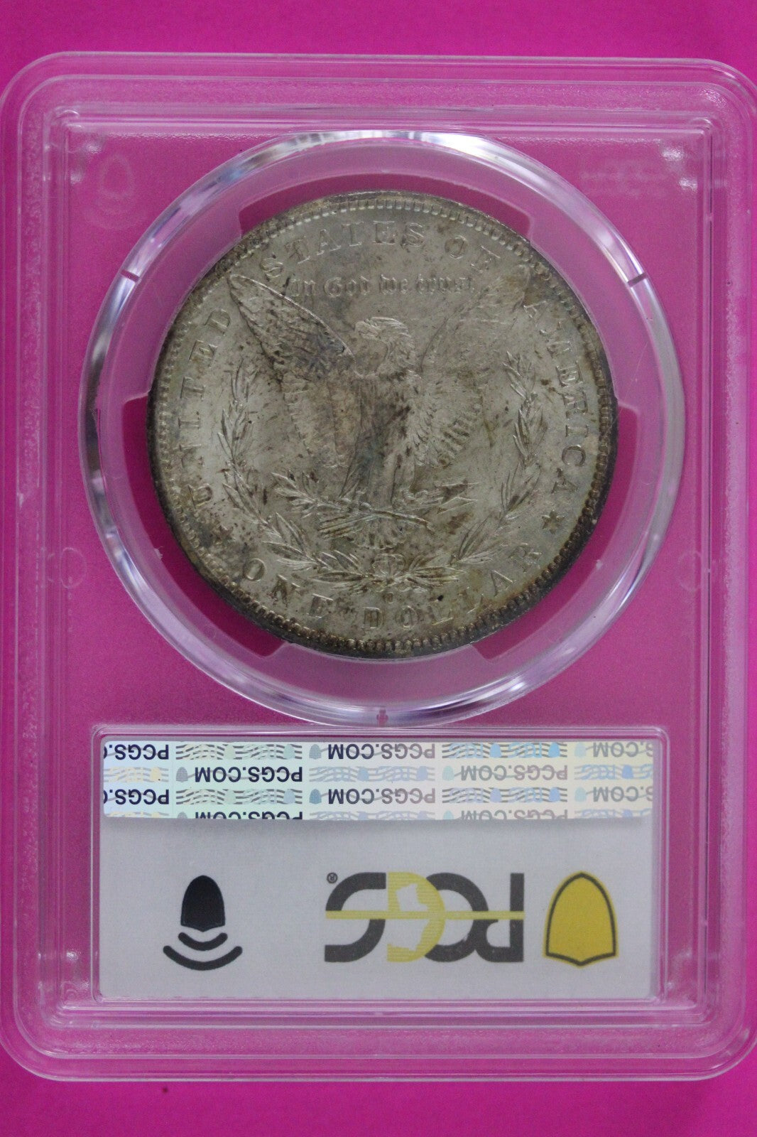 Toned 1898 O MS 62 Liberty Morgan Silver Dollar PCGS Certified Graded Slab 1054