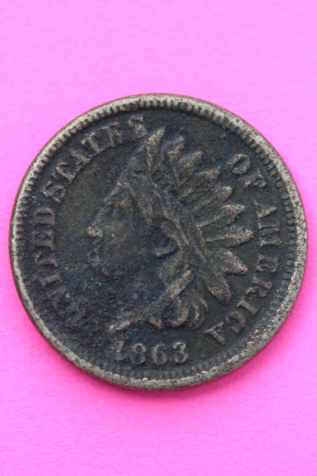 1863 Copper Nickel Indian Head Cent Penny Exact Early Type Coin Pictured 203