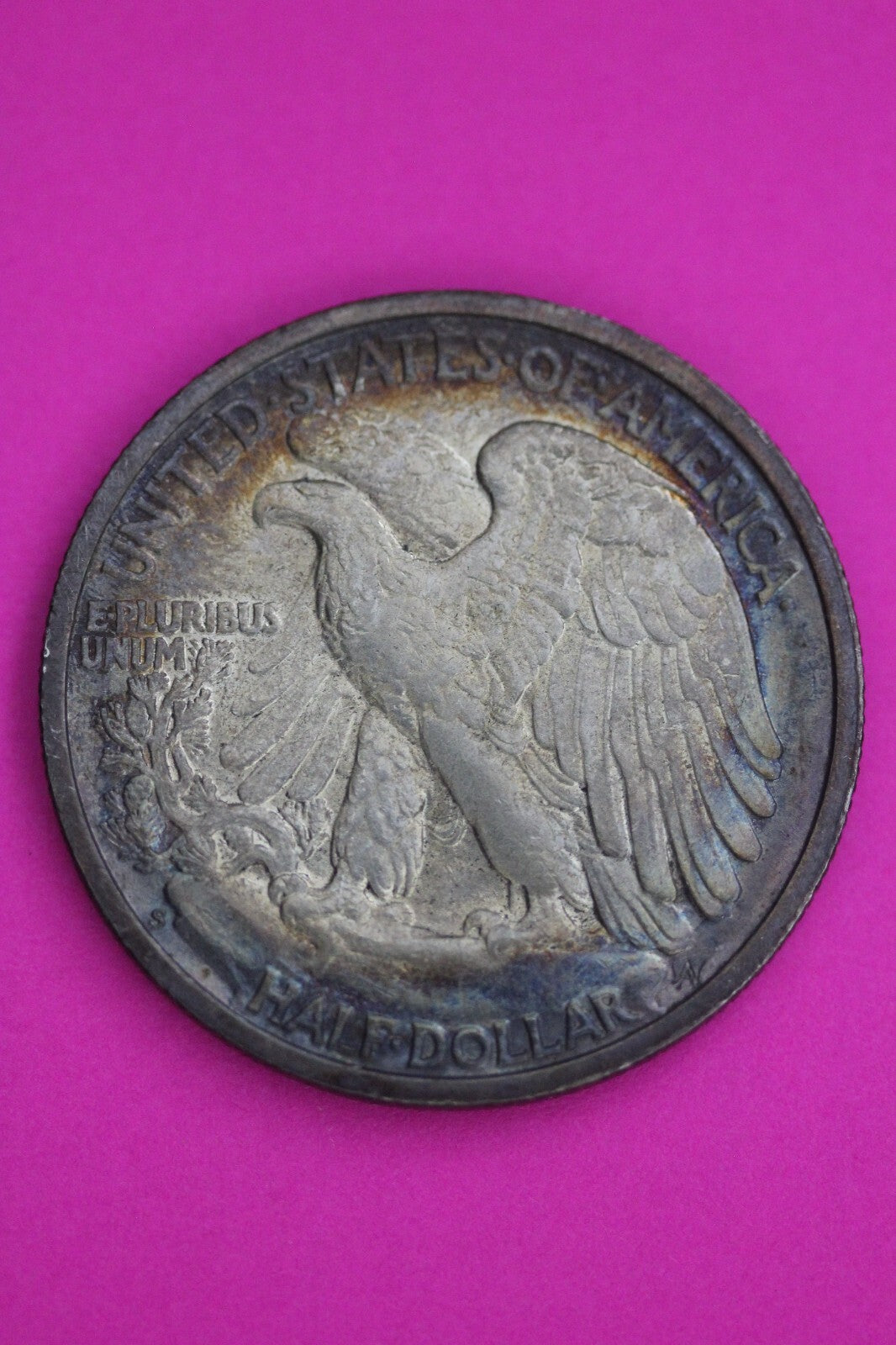 Toned 1942 S Walking Liberty Silver Half Dollar Guaranteed Authentic Coin 1342