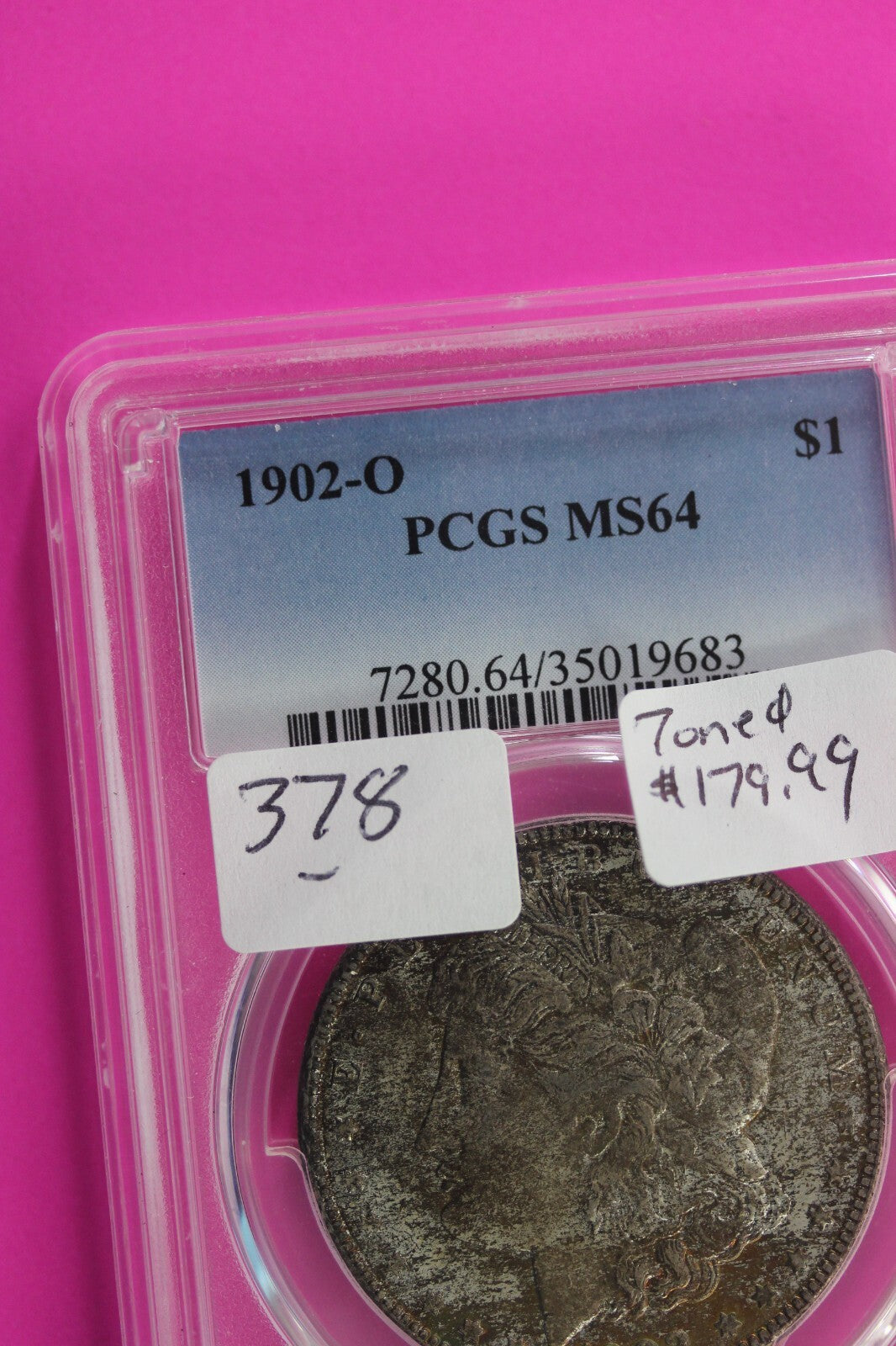 Toned 1902 O MS 64 Liberty Morgan Silver Dollar PCGS Certified Graded Slab 460