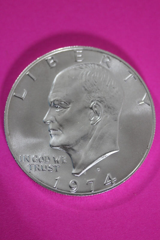 Gem BU 1974 S Ike Eisenhower 40% Silver Dollar You Get Same Coin In Pics TOM 02