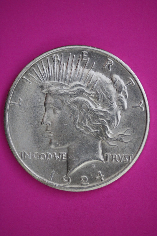 1924 S Peace Lady Liberty Semi Key Date Silver Dollar Guaranteed Authentic 2718