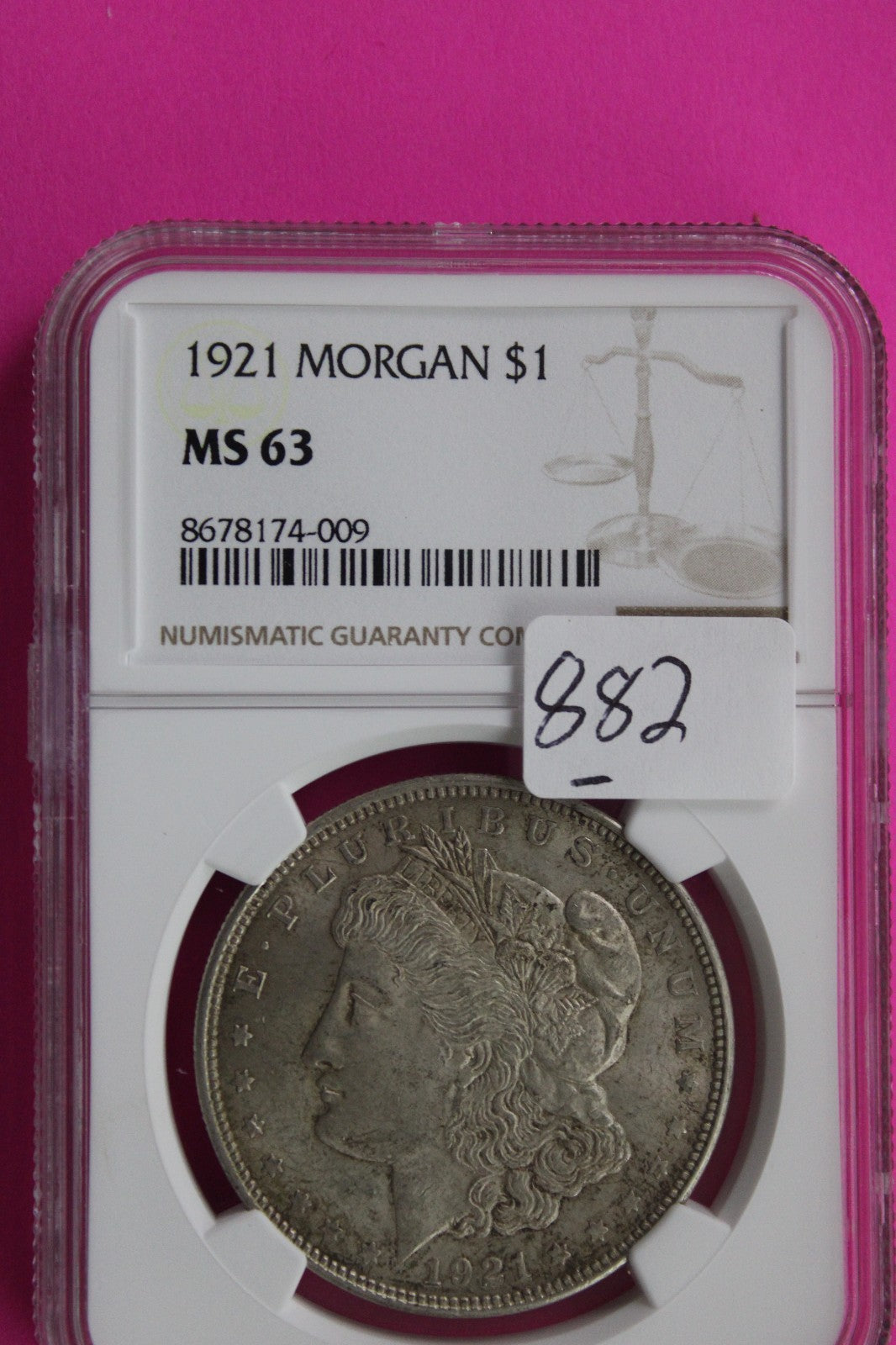 1921 P MS 63 Liberty Morgan Silver Dollar NGC Certified Graded Authentic 882
