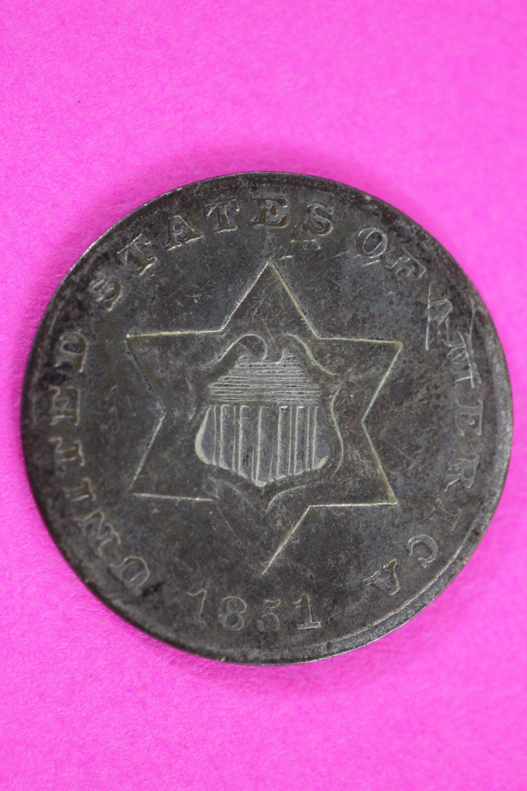 1851 Trime 3 Three Cent Silver Dime Exact Coin Shown In Pics Semi Key Date 106