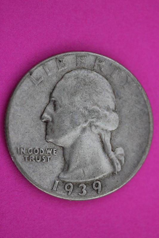 High Grade 1939 D George Washington Quarter Semi Key Date Silver Coin 13