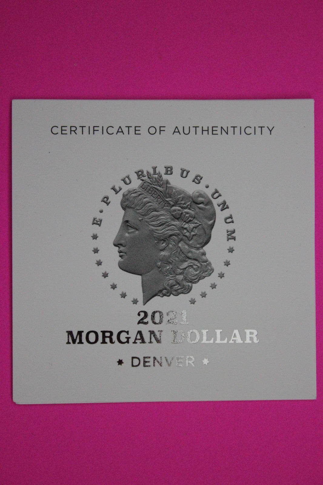 Gem Brilliant Uncirculated 2021 D Morgan Silver Dollar .999 Mint Box COA 6032