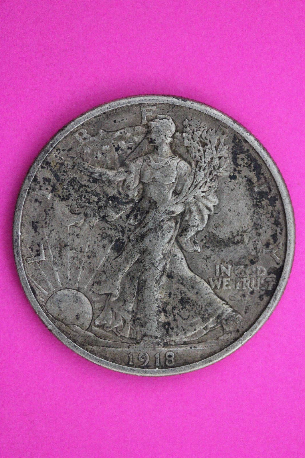 High Grade 1918 S Walking Liberty Half Dollar Scarce Key Date Silver Coin 173