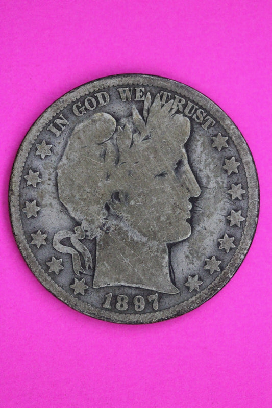 1897 O Barber Liberty Half Dollar Silver Coin Guaranteed Authentic Genuine 1390