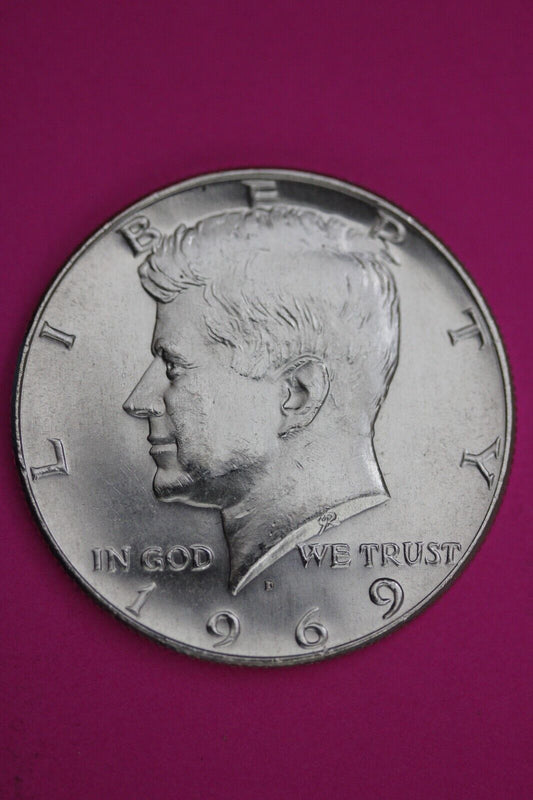 Gem BU 1969 D John F Kennedy Half Dollar 40% Silver Same Coin In Pics TOM 12
