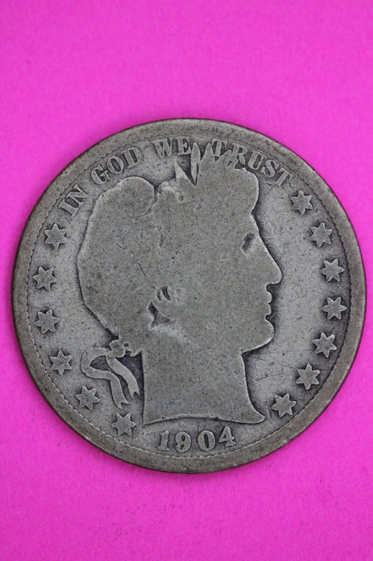 1904 P Barber Liberty Half Dollar Silver Coin You Get The Coin In Pics TOM 05