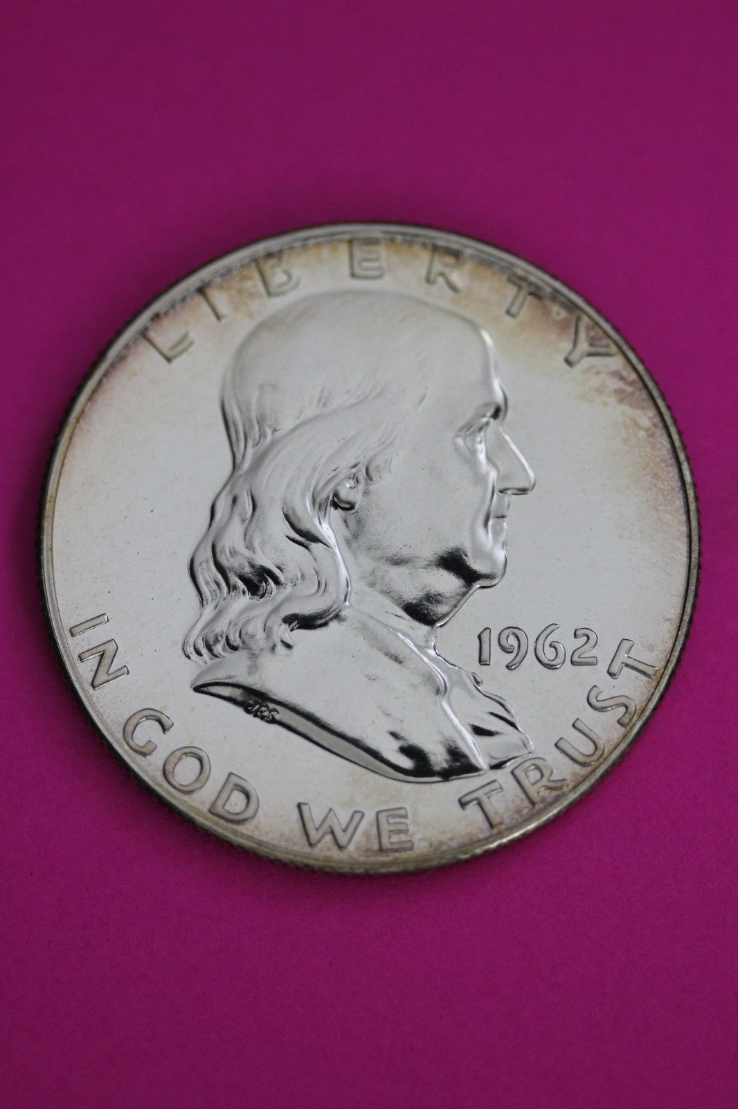 Toned 1962 Proof Ben Franklin Half Dollar Silver Coin Guaranteed Authentic 1783