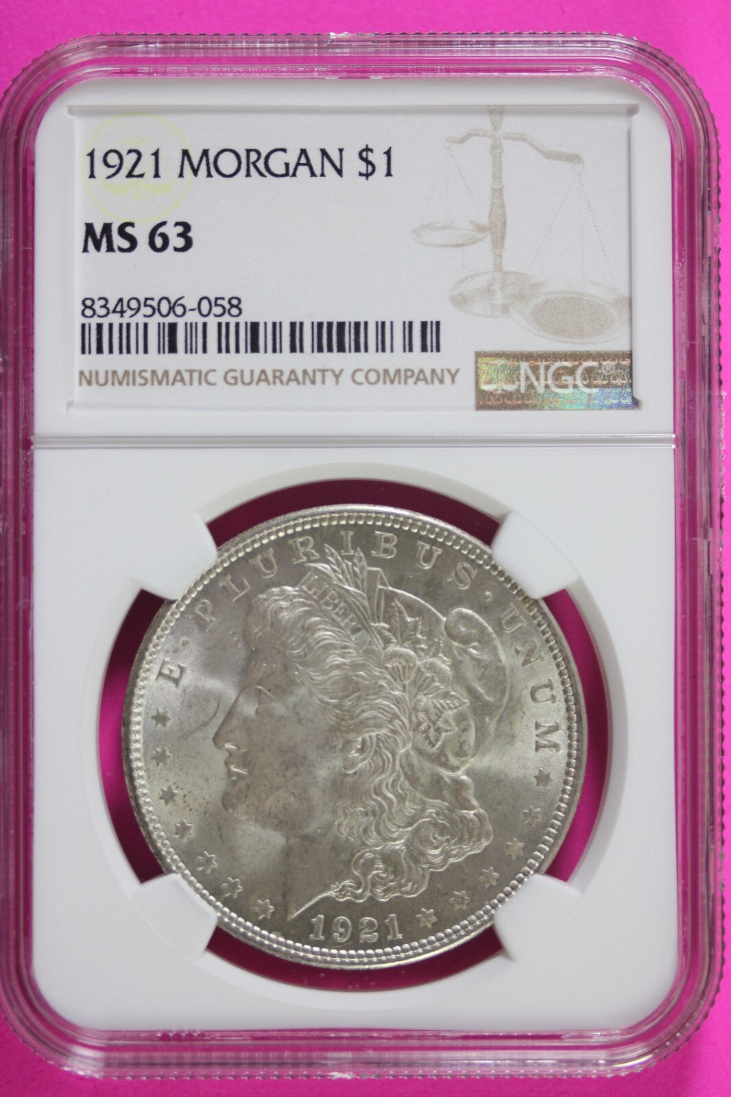 1921 P MS 63 Liberty Morgan Silver Dollar NGC Certified Graded Authentic 670