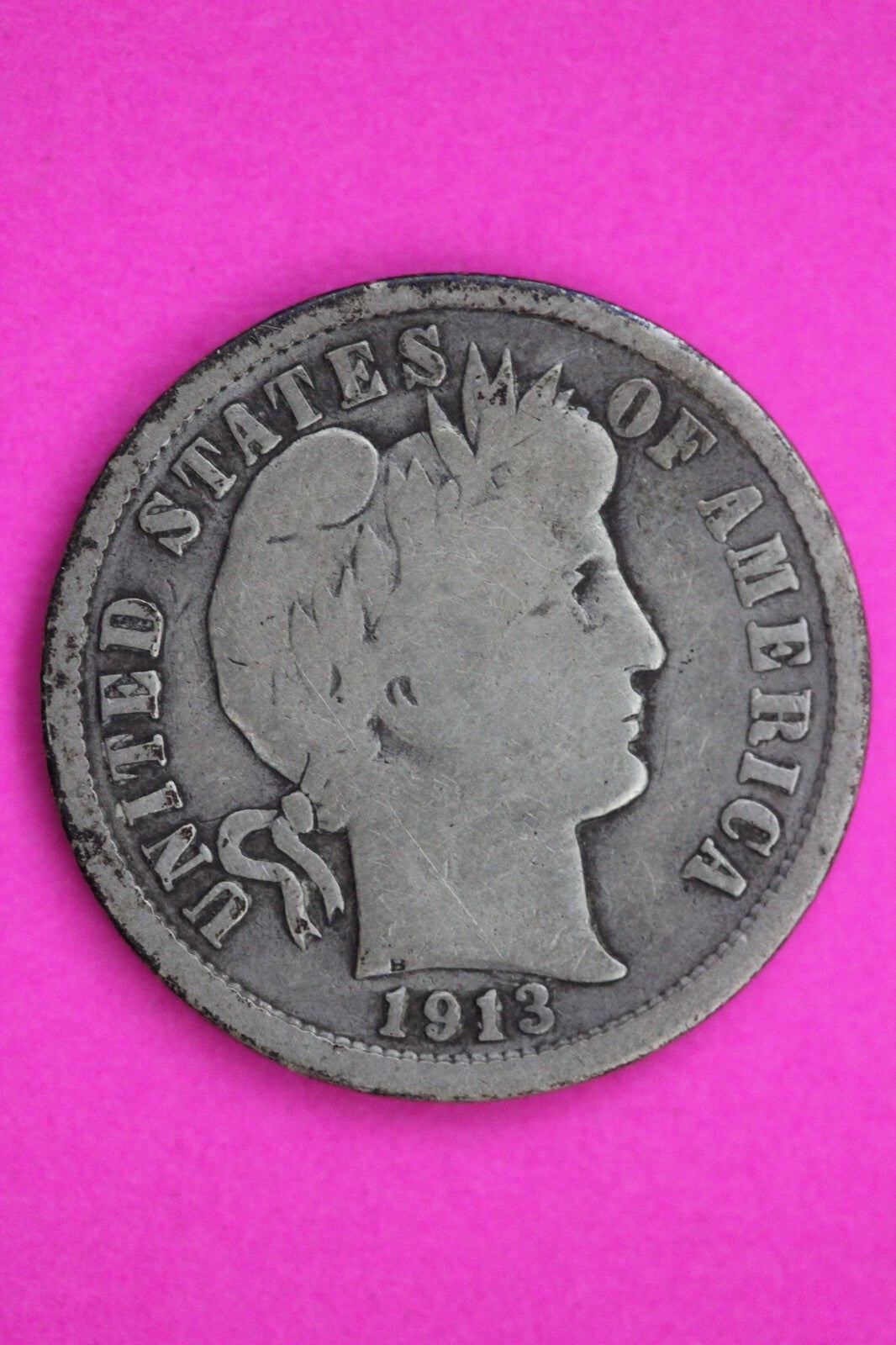 1913 S Barber Liberty Dime Silver Coin Semi Key Date Guaranteed Authentic 1291