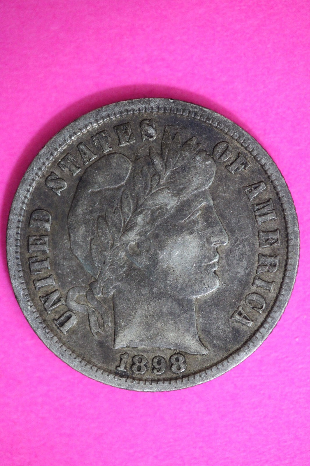 High Grade 1898 P Barber Liberty Dime Scarce Semi Key Date Silver Coin 59