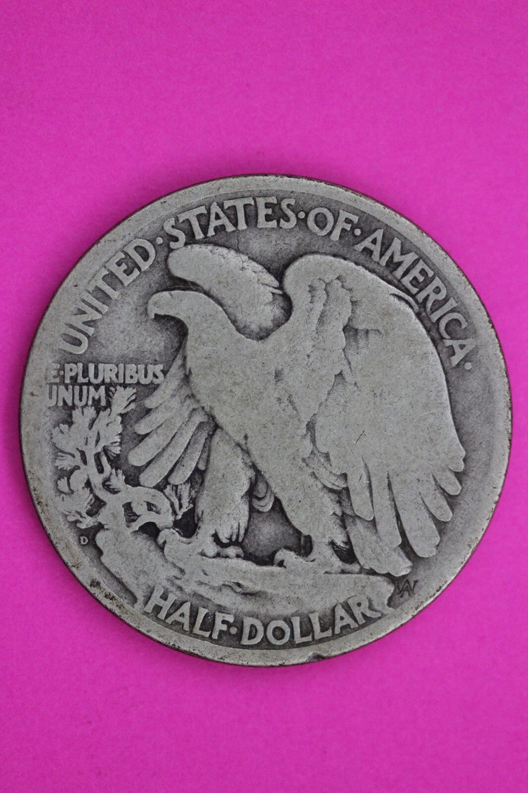 1919 D Walking Liberty Silver Half Dollar Guaranteed Authentic Genuine Coin 1166