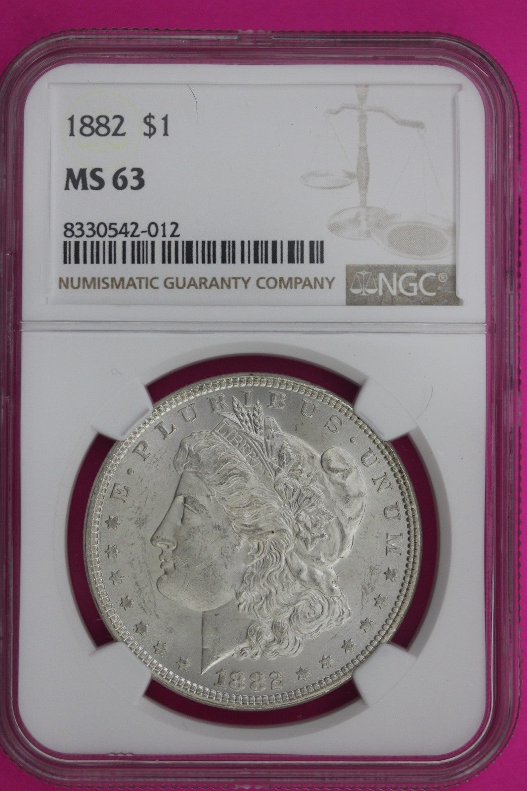 1882 P MS 63 Liberty Morgan Silver Dollar NGC Certified Graded Authentic 1101
