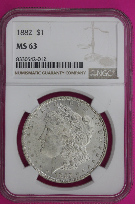 1882 P MS 63 Liberty Morgan Silver Dollar NGC Certified Graded Authentic 1101