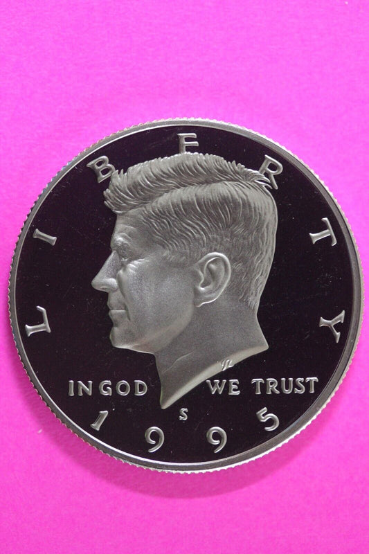 Gem Proof 1995 S Clad Kennedy Half Dollar Deep Cameo Same Coin In Pics TOM 08