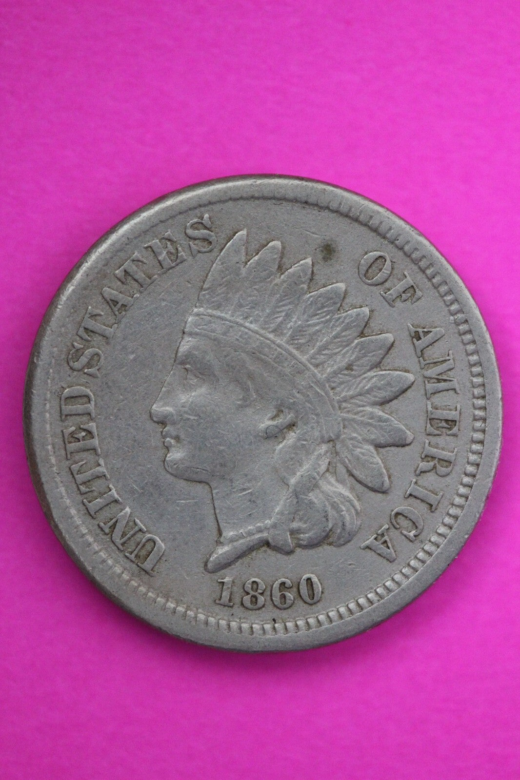 High Grade 1860 Copper Nickel Indian Head Cent Penny Scarce Semi Key Date 01