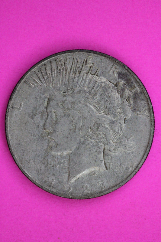1927 D Peace Lady Liberty Semi Key Date Silver Dollar Guaranteed Authentic 1766