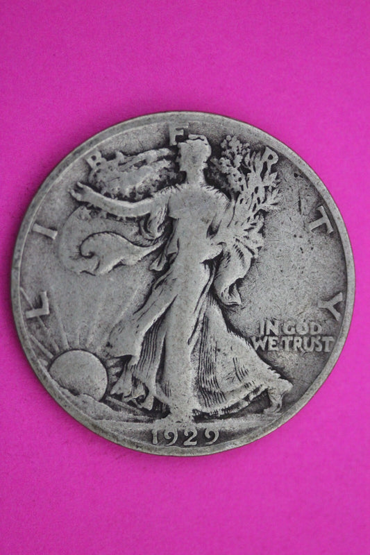 1929 S Walking Liberty Half Dollar Scarce Semi Key Date Silver Walker Coin 0016