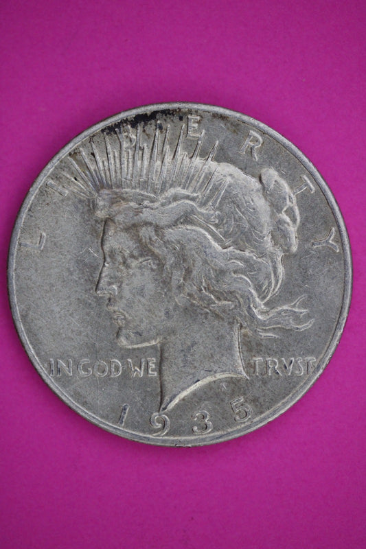 1935 P Peace Liberty Silver Dollar Guaranteed Authentic & Genuine Coin 2602
