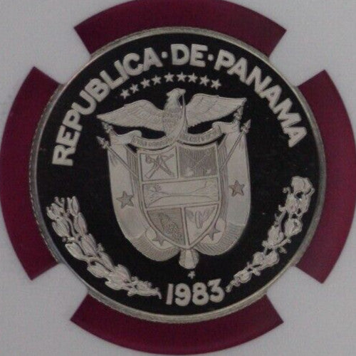 Top Pop 1983 Panama PF 70 Ultra Cameo Proof 1/4 Balboa NGC Certified Slab 827
