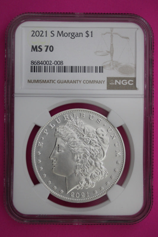 2021 S MS 70 Morgan Silver Dollar NGC Authentic Certified Graded Coin Slab 149