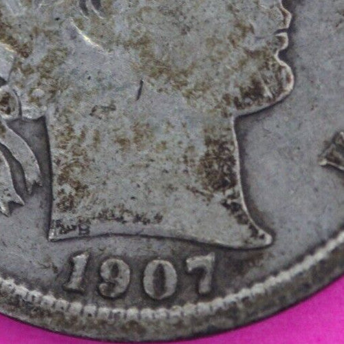 1907 S Barber Liberty Dime Scarce Semi Key Date Silver Coin San Francisco 15