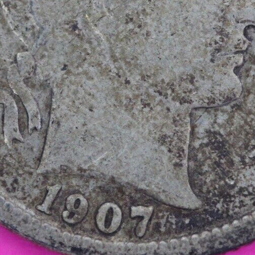 1907 S Barber Liberty Dime Scarce Semi Key Date Silver Coin San Francisco 142