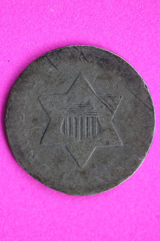 Dateless Trime 3 Three Cent Silver Dime Low Grade Filler Exact Coin Shown 23