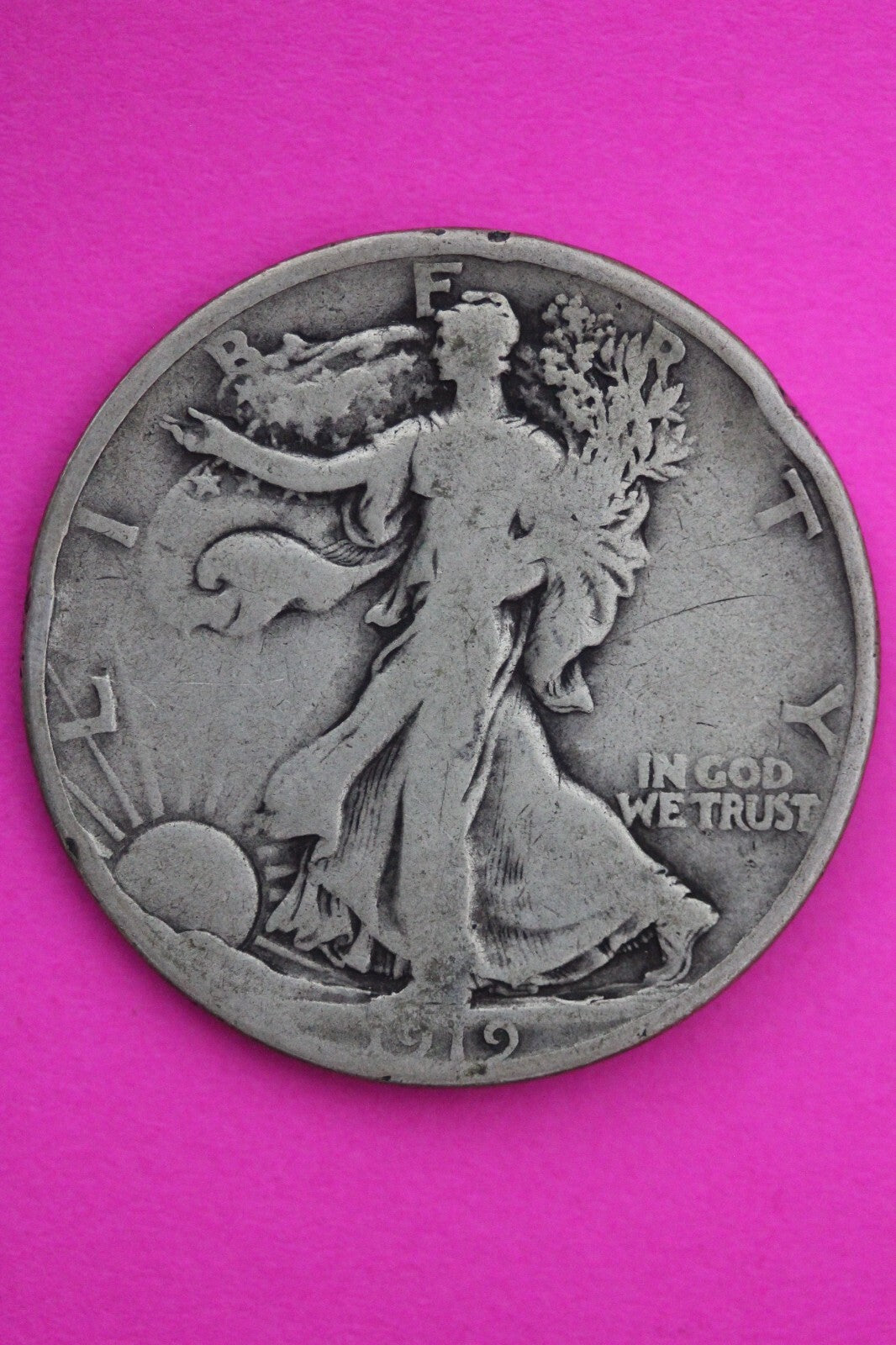 1919 P Walking Liberty Walker Half Dollar Coin Semi Key Date Coin Genuine 0433N