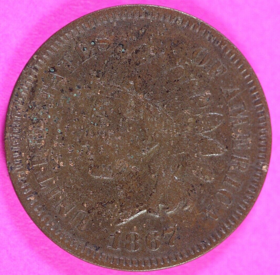 1867 Indian Head Cent Penny Scarce Early Type You Get Exact Coin Pictured 301