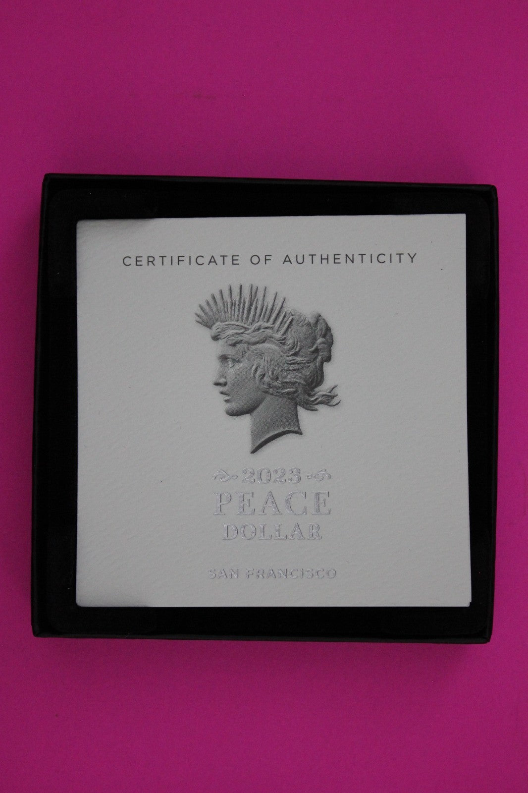 Gem Deep Cameo Proof 2023 S Peace Silver Dollar 999 Fine Mint Box & COA 6014