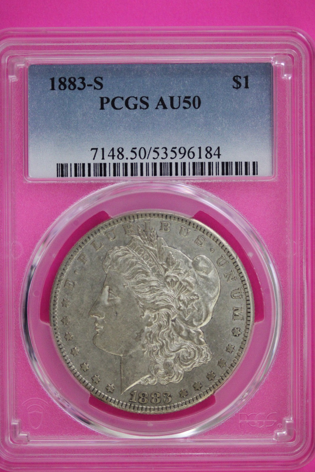 1883 S AU 50 Liberty Morgan Silver Dollar PCGS Graded Authentic Certified 101